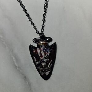Patriotic Arrowhead Pendant Necklace